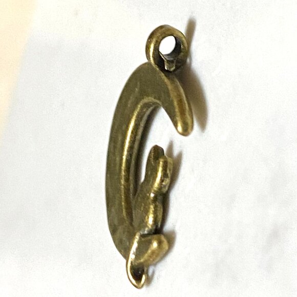 3/10$, Bronze Cat on the Moon Charm / Pendant for Jewelry Making, DIY Projects - Picture 5 of 5